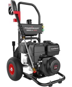PowerSmart 3800 PSI Gas Pressure Washer with 208cc Engine, 2.5 GPM Flow Rate, 4500W Power, Onboard Soap Tank, Metal Spray Wand, and 5-Nozzle Set for Heavy-Duty Cleaning of Decks, Driveways