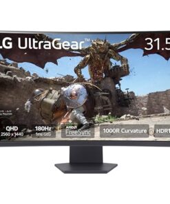 LG 32GS60QC-B Ultragear 32-inch Curved Gaming Monitor QHD (2560x1440) 180Hz 1ms 1000R AMD FreeSync HDR10 HDMIx2 DisplayPort Black