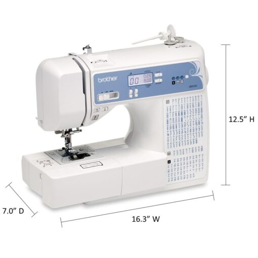 Brother Sewing and Quilting Machine, Computerized, 165 Built-in Stitches, LCD Display, Wide Table, 8 Included Presser Feet, White, 20x12x17 - Image 7