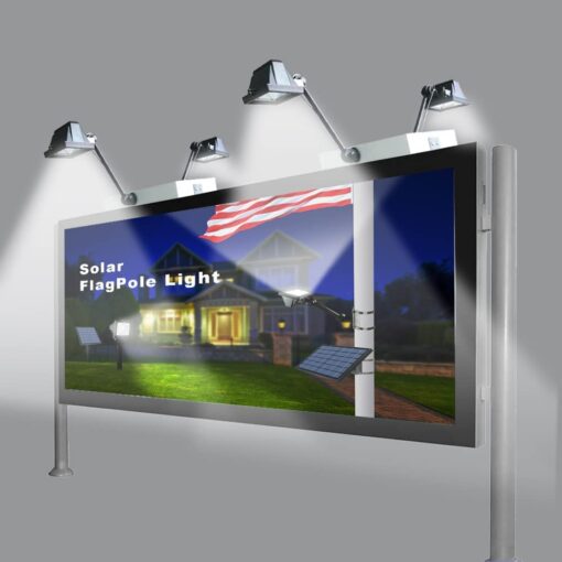 Solar Billboard Light ，Metal Aluminum Lamp Heads,12W 12000AMH Li-on Battery, 60 LED Super Bright Llight, Used for Real Estate Signs, Commercial, Advertising, Highway Sign Lighting - Image 9