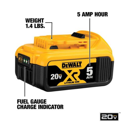 DEWALT 20V MAX Battery Charging Kit, Includes 2 Batteries, 5Ah, Includes Small Storage Bag (DCB205-2CK) - Image 6