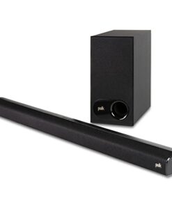 Polk Audio Signa S2 Sound Bar & Wireless Subwoofer – Exclusive VoiceAdjust Technology, Ultra-Slim Design, Works with 4K & HD TVs, HDMI & Optical, Bluetooth, Wireless Streaming