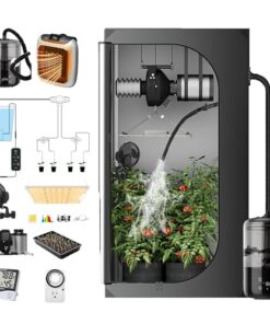 Upgrade 32X32" Integrated Auto Grow Tent Complete Kits System S1000 LED Grow Light Grow Tent Kit 4"Fan Filter And Humidifier (Fan Filter+LED Light+Grow Tents+Irrigation Kit+Clip Fan+Heater+Humidifier)