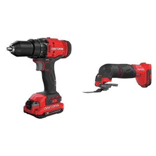 CRAFTSMAN V20 Cordless Drill/Driver Kit with Oscillating Tool (CMCD700C1 & CMCE500B)