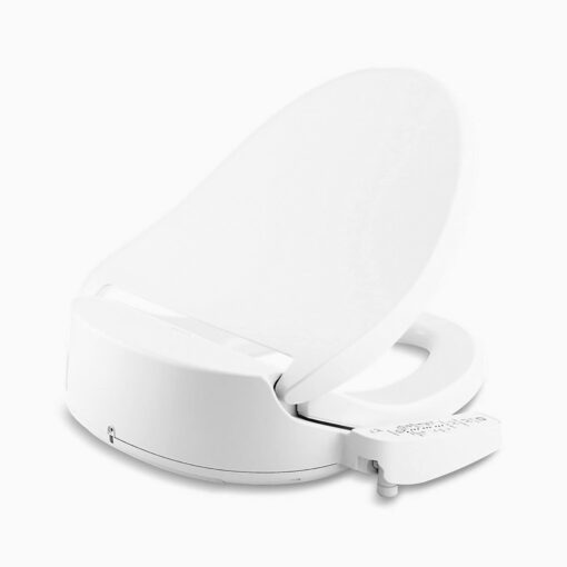 KOHLER Purewash E580 Round Bidet Toilet Seat, White, Quiet-Close Lid Prevents Slamming, Self-Cleaning Wand, Adjustable Water Pressure with Multiple Cleansing Options