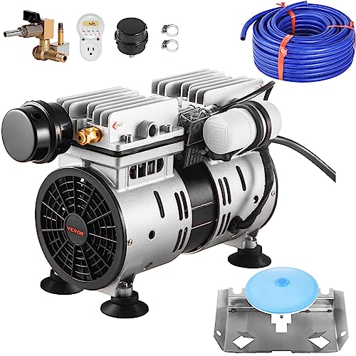 VEVOR Pond Aerator, 550W Power, 5.2CFM for Up to 1 Acre 50' Lake, Aeration Kit Includes 3/4 HP Compressor & 100' Weighted Tubing & Diffuser, Air Compressor for Deep Water Oxygen Circulation