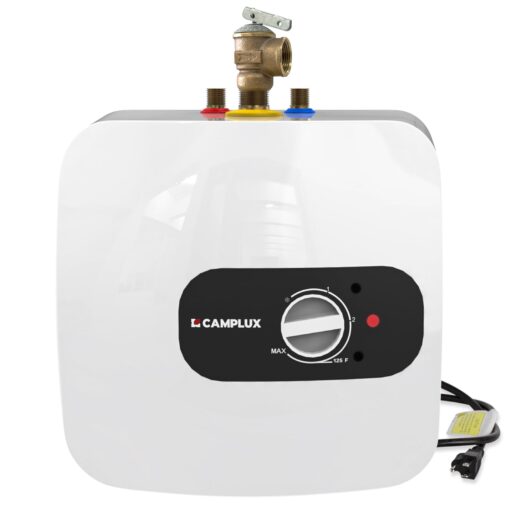 CAMPLUX Electric Mini-Tank Water Heater 8 Gallon (ME80B) On-demand Endless Water Heater, 120-Volt Corded 1440W, Under Sink, Wall or Floor Mounted