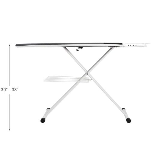 Reliable 220IB Home Ironing Board - Made In Italy Portable Ironing Board with Vera Foam Memory Foam Cover Pad and Conex Heat Resistant Zone, 7 Step Height Adjustment, Strong Iron Rest and Laundry Rack - Image 3