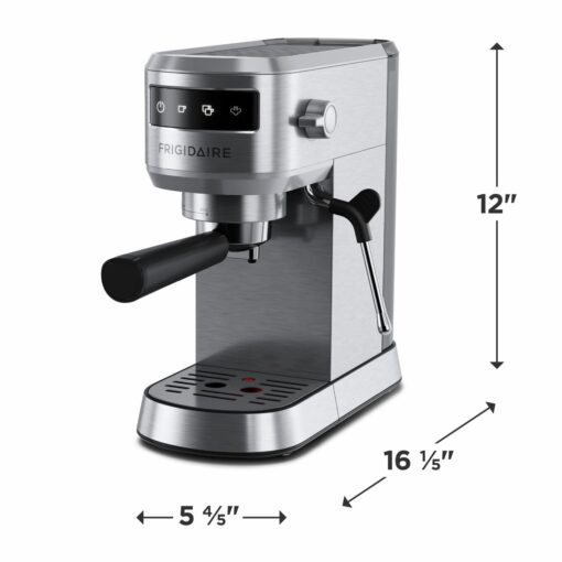 Frigidaire 20 Bar Small Espresso Machine with Milk Frother and Tamper - Makes Cappuccinos, Lattes, and More, Stainless Steel - Image 4
