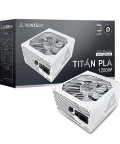 Montech Titan PLA 1200W High-End ATX Gaming Power Supply - 80 Plus Platinum & Cybenetics Platinum - Fully Modular - ATX 3.1 & PCIe 5.1 Ready -10 Years Coverage - White
