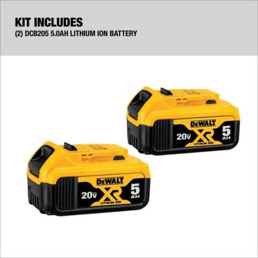 DEWALT 20V MAX Battery Charging Kit, Includes 2 Batteries, 5Ah, Includes Small Storage Bag (DCB205-2CK) - Image 8