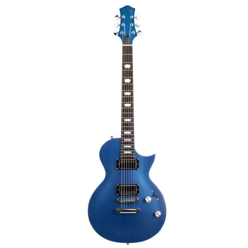 EART EGLP-610 Electric Guitar Solid-Body Electric Guitar,Custom Alnico-II Humbuckers, Satin Sapphire Blue, Satin Gunmetal Black, Satin Honey Tea