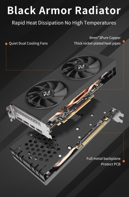 Generic AMD Radeon RX 5600 6GB GDDR6 Graphics Card Performance Equals RTX 3050 75% of 3060 3X DP HDMI 192-Bit 1670/1750 MHz Core/Memory 2048 Shaders PCI4 4.0 150 W 6+8 pin Power - Image 7