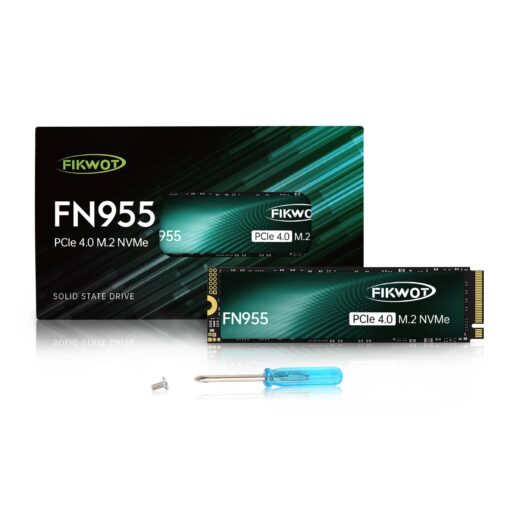 Fikwot FN955 4TB NVMe SSD M.2 2280 PCIe Gen4x4, Up to 7300MB/s, 3D NAND TLC Flash Internal Solid State Drive, Configure SLC Cache, Storage and Memory Expansion for PS5 Laptop Desktop