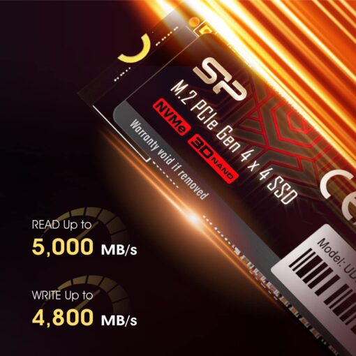 Silicon Power 4TB UD90 NVMe 4.0 Gen4 PCIe M.2 SSD R/W up to 5,000/4,500 MB/s (SP04KGBP44UD9005) - Image 3