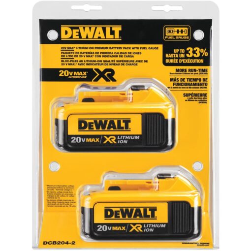 DEWALT 20V MAX 4 Ah Lithium Ion Battery 2-Pack (DCB204-2) - Image 2