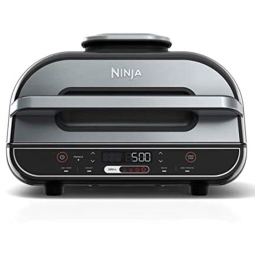 Ninja Foodi 5 In 1 Indoor Grill and Air Fryer with Surround Searing, Removable Grill Gate, Crisper Basket, Cooking Pot, and Smoke Control System