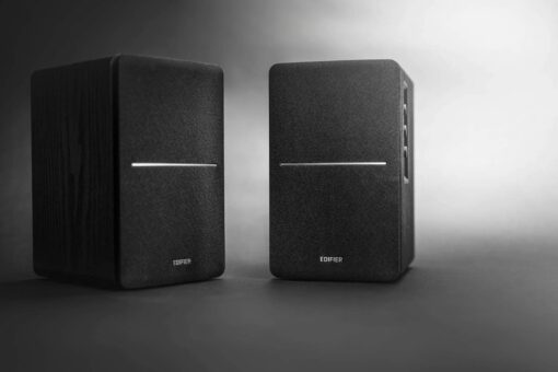 Edifier R1280DB Powered Bluetooth Bookshelf Speakers - Optical Input - Wireless Studio Monitors - 4 Inch Near Field Speaker - 42W RMS - Wood Grain (Black) - Image 2