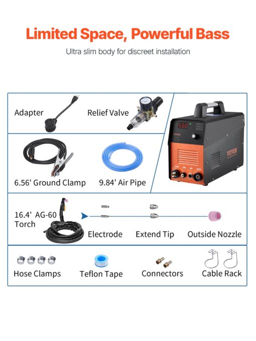 VEVOR Plasma Cutter, 50Amp, Non-Touch Pilot Arc Air Cutting Machine with Torch, 110V/220V Dual Voltage AC IGBT Inverter Metal Cutting Equipment for 1/2 in Clean Cut Aluminum and Stainless Steel - Image 8