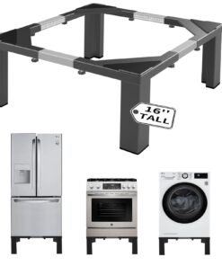 ANBase Heavy-Duty All Steel Laundry Pedestal 16" Height, Full size Universal Washing Machine Stand, Dryer Stand, Suitable for all Washer and Dryer Stand (Black)