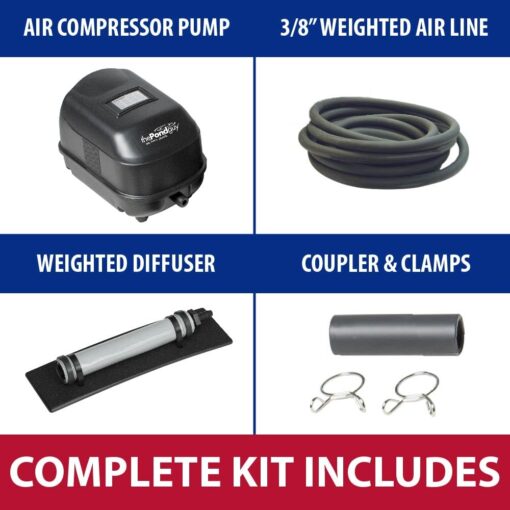 The Pond Guy Pond Aerator 1, Complete Aeration Kit, Water Garden Oxygenation Bubbler System Adds Oxygen to Koi & Fish Ponds, Outdoor Diaphragm Compressor Pump, Air Line & 1 Submersible Diffuser Stick - Image 7
