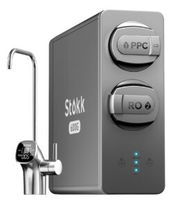 Stokk Tankless Reverse Osmosis System, 8 Stage Reverse Osmosis Water Filter, NSF/ANSI 58&42&372 Under Sink RO System, 2.5:1 Pure to Drain, Smart LED Faucet, Reduce PFAS, 600 GPD, S1 Plus Grey