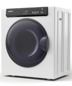 COSTWAY Compact, Touch Panel, 2 Modes, 3 Heating Powers and Adjustable Exhaust Vent, 8.8 LBS Front Load Tumble Laundry Apartment, Dorm and Home, 1400W, White Portable Dryer