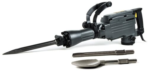 TR Industrial-Grade 4-Piece Electric Demolition Jack Hammer, with 3 Bits - Point, Flat, Scoop Shovel Spade Bit