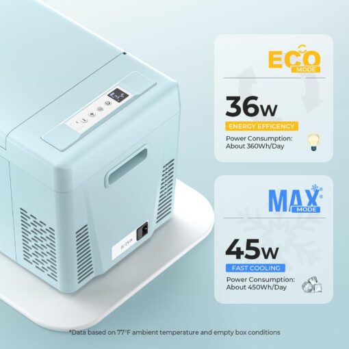 BougeRV Green 23Quart Portable Refrigerator, 12 Volt Fridge 22L, Portable Freezer Compressor Cooler 12/24V DC 110~240 Volt AC for Truck Van RV Camper -7℉~50℉ - Image 7
