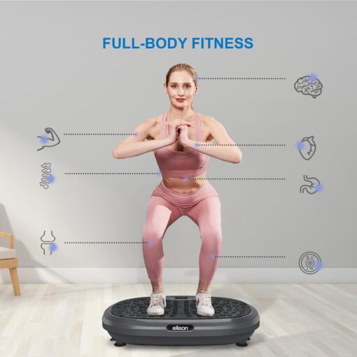 EILISON FitMax 3D XL Vibration Plate Exercise Machine - Whole Body Workout Vibration Fitness Platform w/Loop Bands-Home Workout for Lymphatic Drainage Machine for Weight Loss,Shaping,Wellness,Recovery - Image 7