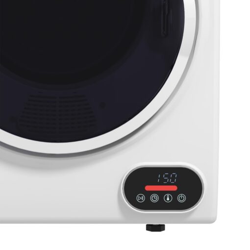 HOMCOM Portable Clothes Dryer, Compact Laundry Dryer with 1.5 cu.ft Stainless Steel Drum, Intelligent Drying, 120V 850W Front Load Electric Dryer for Apartments, Dorms, RVs - White - Image 2