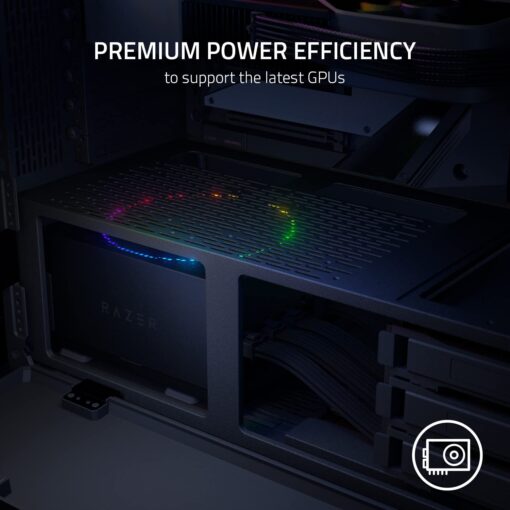 Razer Katana Power Supply aRGB PSU: Silent, Powerful aRGB 140mm PWM Fan - Chroma aRGB - Modular by Design - 80 Plus Platinum Rated - Zero RPM Mode - 850W - Image 6