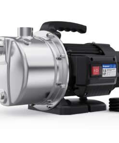 Acquaer 1.5 HP Portable Shallow Well Pump Garden Pump, Stainless Steel, 1210 GPH, 115V Sprinkler Pump Water Transfer Draining Irrigation Pump for Water Removal and Lawn Garden