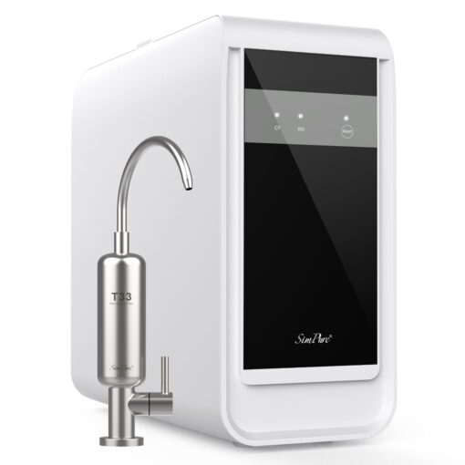 SimPure Q3-600 Reverse Osmosis System with T33 Faucet, 600 GPD 8 Stage Under Sink RO Water Filtration, Tankless RO Water Filter, Better Taste, Chlorine Removal, Near 0 TDS, NSF/ANSI 58 Certified