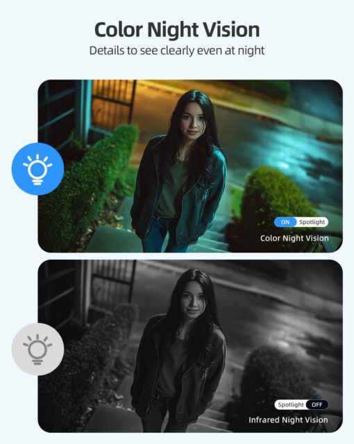 2K Security Cameras Wireless Outdoor, 4 Pack Battery Powered WiFi Cameras for Home Security with AI Motion Detection, Spotlight Color Night Vision, 2-Way Talk, Siren Alarm, IP65, Cloud/SD Storage - Image 5