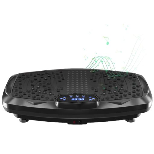 NIMTO Vibration Plate Exercise Machine Whole Body Workout Vibration Fitness Platform for Home Fitness & Weight Loss + BT + Remote, 99 Levels (Black)