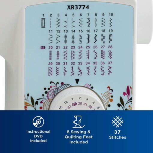 Brother XR3774 37-Stitch Sewing and Quilting Machine with Wide Table and 5300A Hard Plastic Storage and Carry Case - Image 6