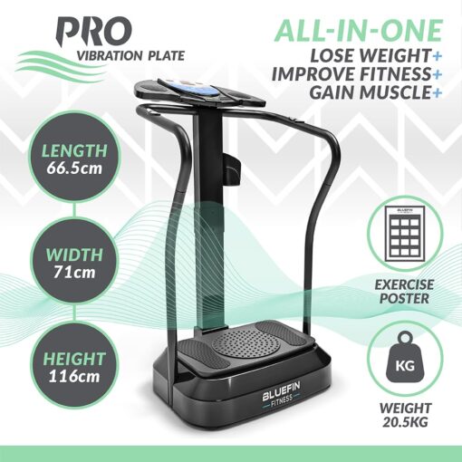 Bluefin Fitness Vibration Plate | Pro Model | Upgraded Design with Silent Motors | Comes with Built in Speakers - Image 2