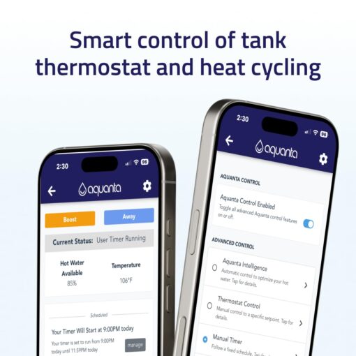 Aquanta Digital Water Heater Timer. WiFi Smart Water Heater Controller. Reduce Electricity Waste. Installs in Minutes, No Plumbing Required. for Electric Water Heater, Leak Sensor Included - Image 6