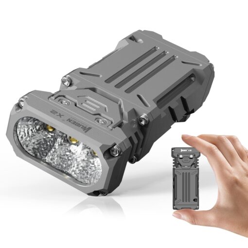 WUBEN X2 1,800 High Lumens Outdoor Pocket Flashlight 90+ High CRI, 175° Floodlighting Mini Rechargeable Flashlight for EDC, Camping, Night Walk, Emergency with 6 Light Modes, Type-C Charging Lanyard