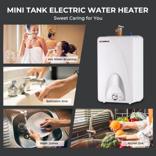 CAMPLUX Electric Mini-Tank Water Heater ME40 4.0 Gallons, Point of Use No Wait for Hot Water Under Kitchen Sink 120V 1440W, Wall or Floor Mounted, UL Listed - Image 4
