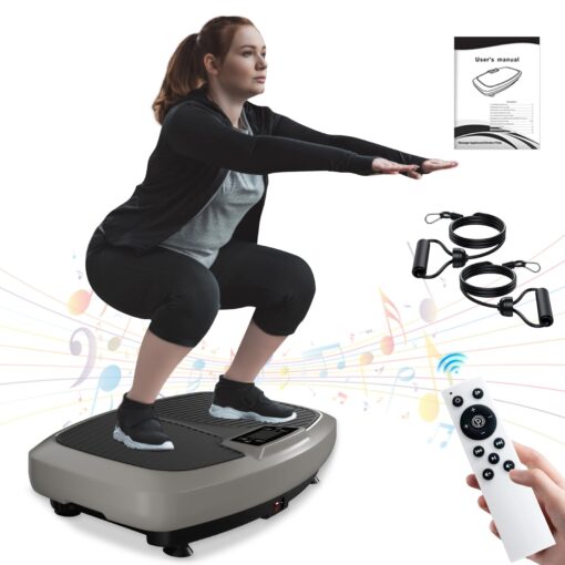 Natini Vibration Plate, Vibration Plate Exercise Machine 400lbs Capacity, Vibration Plate for Lymphatic Drainage with Bluetooth Speaker, Home Fitness Equipment for Weight Loss & Toning(Jumbo Size)
