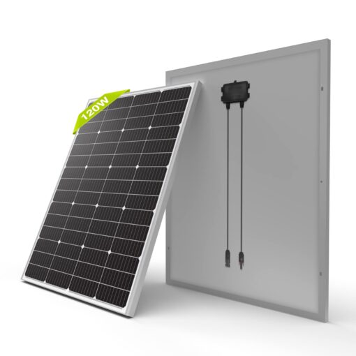 Newpowa 9BB 120W Solar Panel - High-Efficiency Monocrystalline PV Module for 24V Off Grid System, RV, Boat, Camper, Trailer, Gate Opener