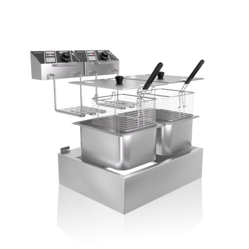 Commercial Deep Fryer with Baskets, 3400W 12.7QT/12L Thickened Stainless Steel Countertop Electric Oil Fryer, Large Capacity with Temperature Control, silver - Image 3