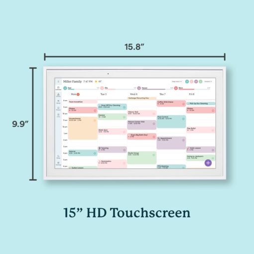 Skylight Calendar: 15-inch Digital Calendar & Chore Chart, Smart Touchscreen Interactive Display for Family Schedules – Wall Mount Included, Great for Organizing Your 2025 Calendar, Wall Planner - Image 5