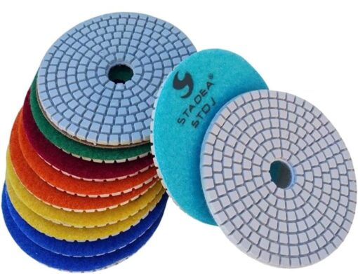 QuickT SPW702A Concrete Countertop Wet Polisher Variable Speed Grinder Sander Granite Stone Polisher Polishing Fabrication Tools Kit - 4" Diamond Polishing Pads for Concrete Granite Marble Tile Polish - Image 3