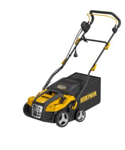 Alloyman 16 Inch Electric Corded Lawn Mower, 15-Amp Powerful Motor, 14-Gallon Collection Bag, 5-Position Height Adjustment, Ideal for Lawn Thatch Removal and Lawn Health
