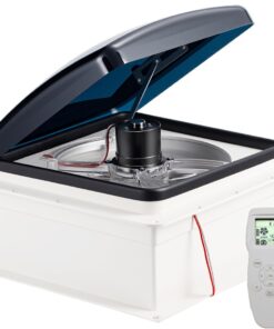 RVLOVENT RV Roof Vent Fan 12V Auto Remote Control 14'' inch 10 Speed (Smoke)