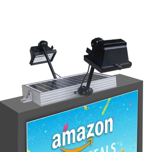 Solar Billboard Light ，Metal Aluminum Lamp Heads,12W 12000AMH Li-on Battery, 60 LED Super Bright Llight, Used for Real Estate Signs, Commercial, Advertising, Highway Sign Lighting - Image 2