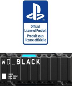 Western Digital 1TB SN850 NVMe SSD for PS5 Consoles Solid State Drive with Heatsink - Gen4 PCIe, M.2 2280, Up to 7,000 MB/s - WDBBKW0010BBK-WRSN